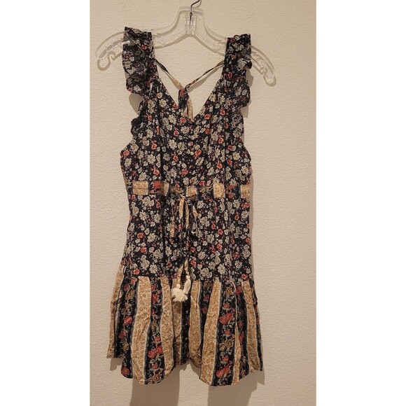 POL Dresses & Skirts - NWOT POL Floral BOHO Mini Dress Tiered Tassel Button Front Women Size Small